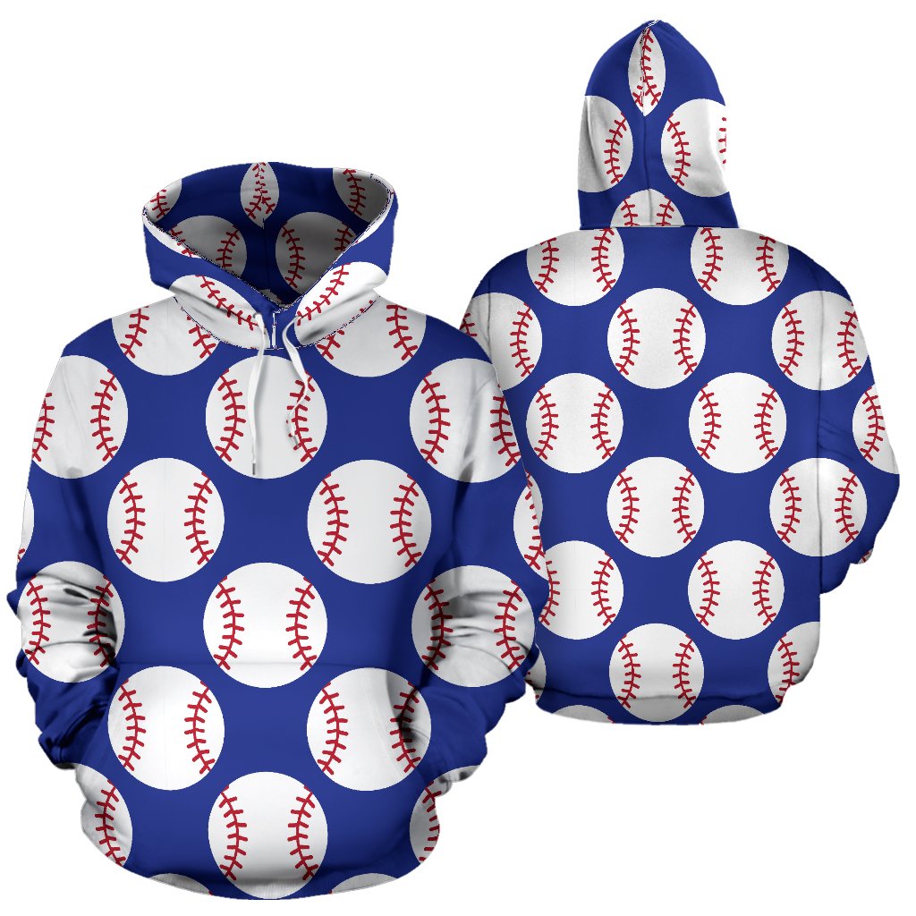 Baseball Blue Background Pullover Hoodie