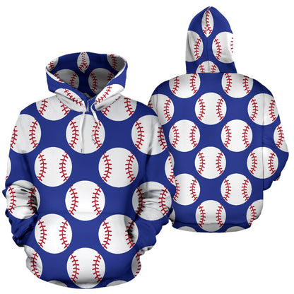 Baseball Blue Background Pullover Hoodie