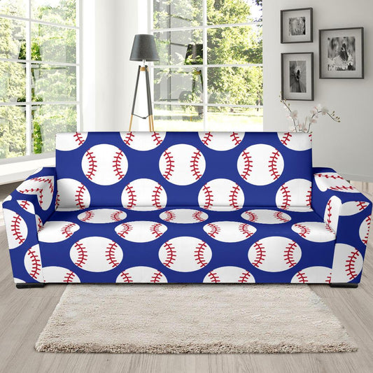 Baseball Blue Background Sofa Slipcover-JTAMIGO.COM