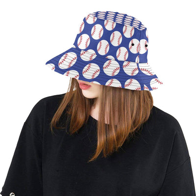 Baseball Blue Background Unisex Bucket Hat