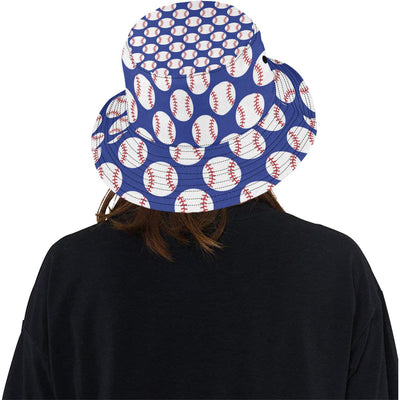 Baseball Blue Background Unisex Bucket Hat