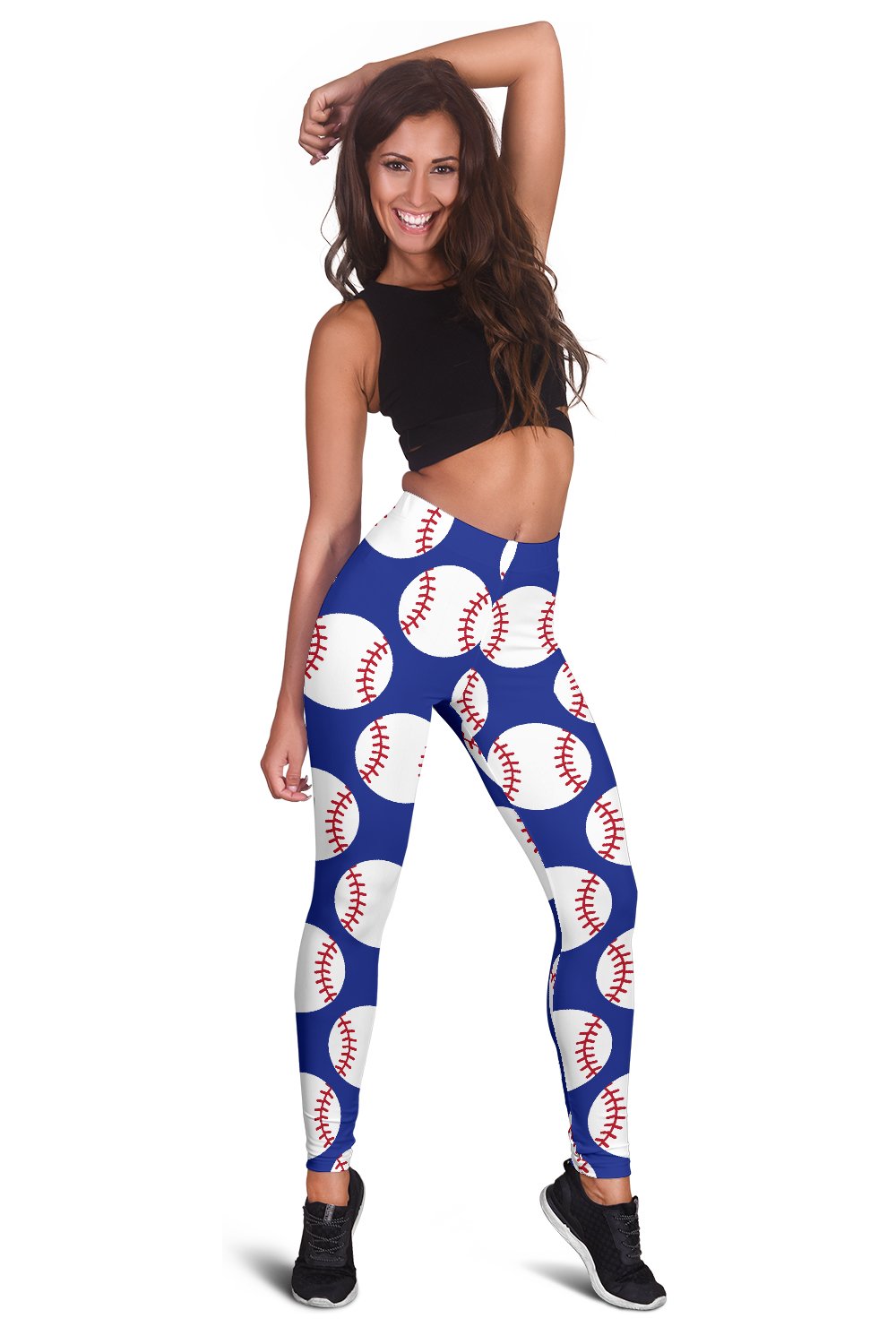 Baseball Blue Background Women Leggings