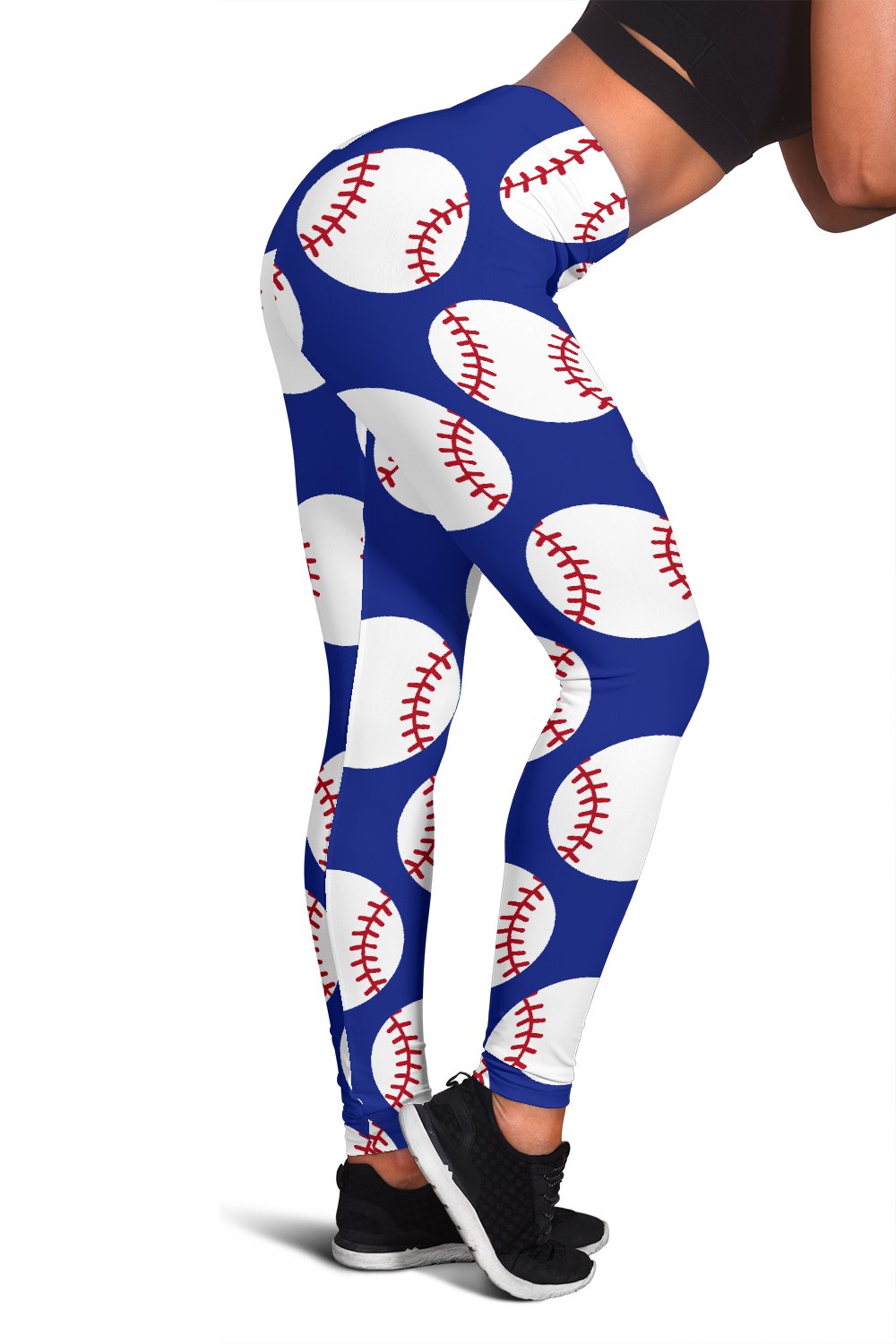 Baseball Blue Background Women Leggings
