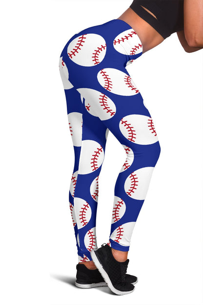 Baseball Blue Background Women Leggings