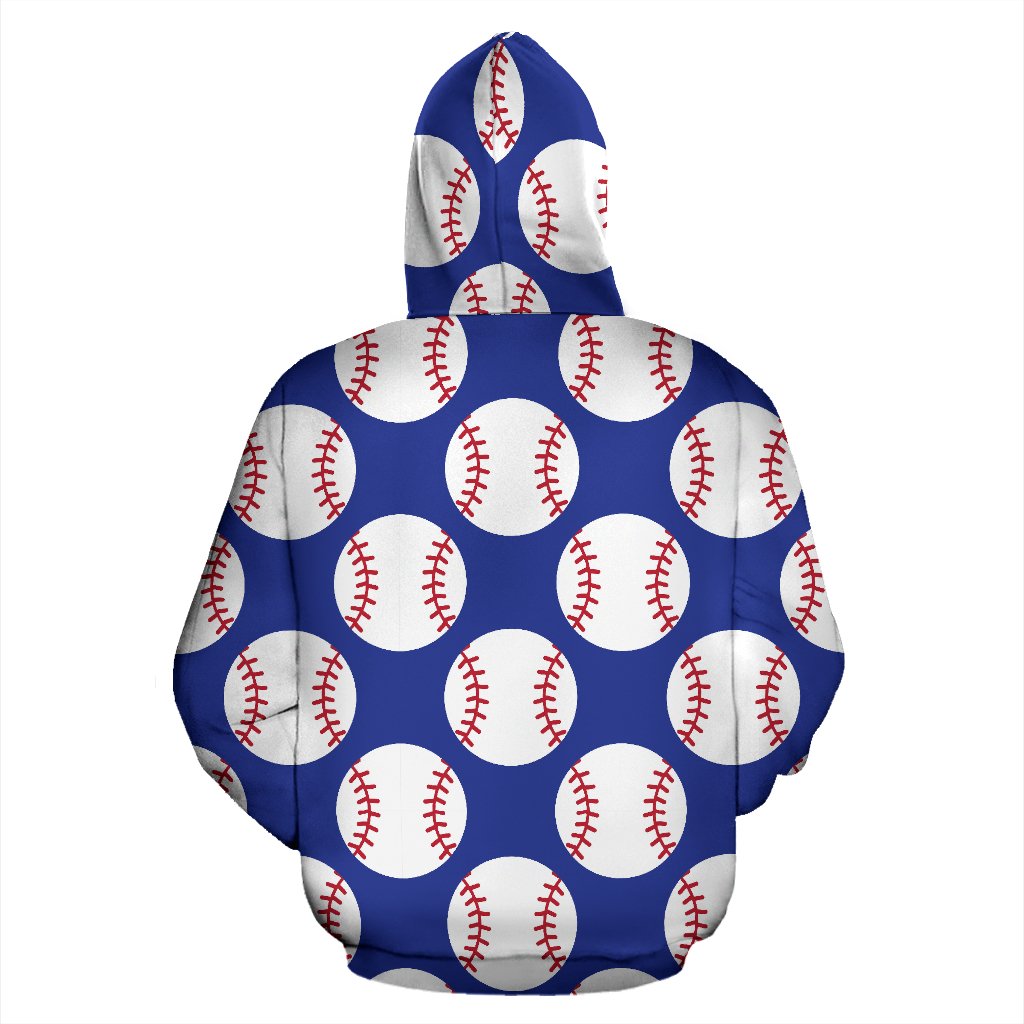 Baseball Blue Background Zip Up Hoodie