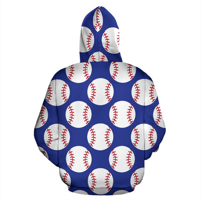 Baseball Blue Background Zip Up Hoodie