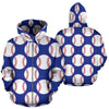Baseball Blue Background Zip Up Hoodie