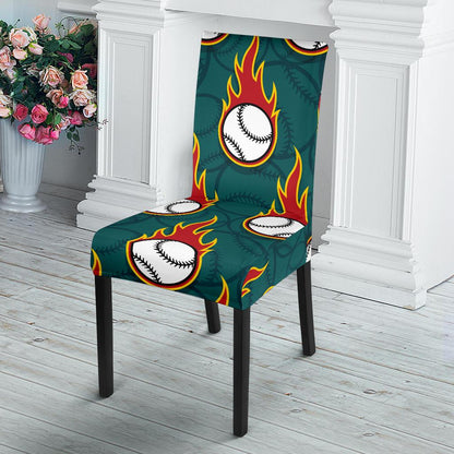 Baseball Fire Print Pattern Dinning Chair Slipper-JTAMIGO.COM