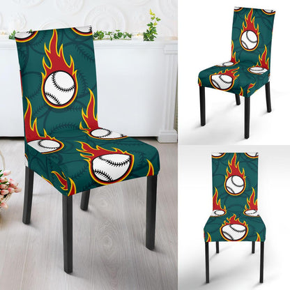 Baseball Fire Print Pattern Dinning Chair Slipper-JTAMIGO.COM