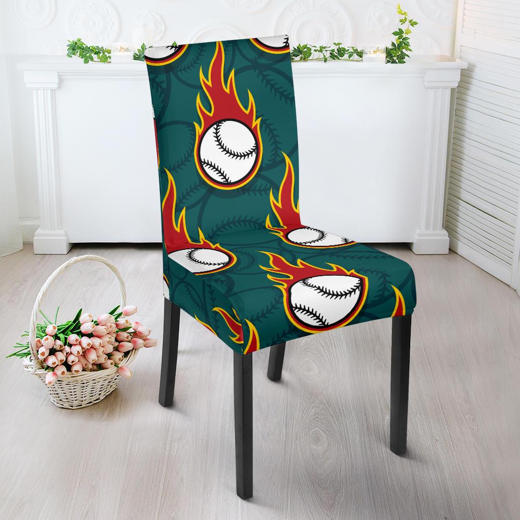 Baseball Fire Print Pattern Dinning Chair Slipper-JTAMIGO.COM