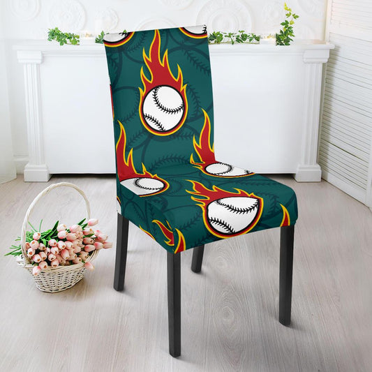 Baseball Fire Print Pattern Dinning Chair Slipper-JTAMIGO.COM
