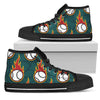 Baseball Fire Print Pattern Women High Top Shoes