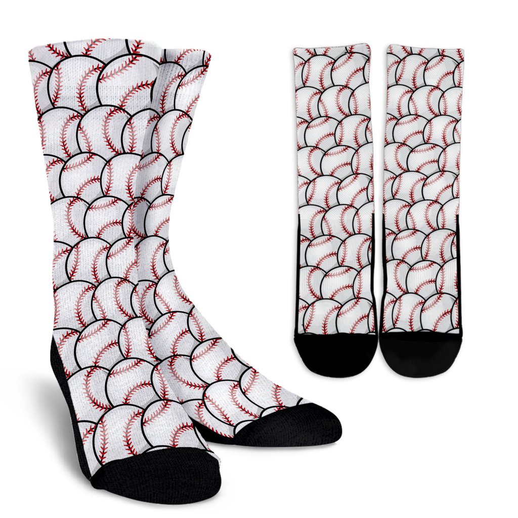 Baseball Pattern Crew Socks