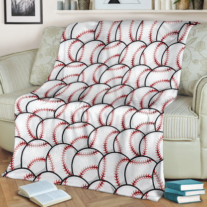 Baseball Pattern Fleece Blanket