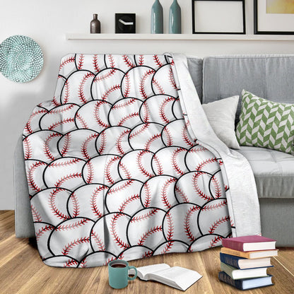 Baseball Pattern Fleece Blanket