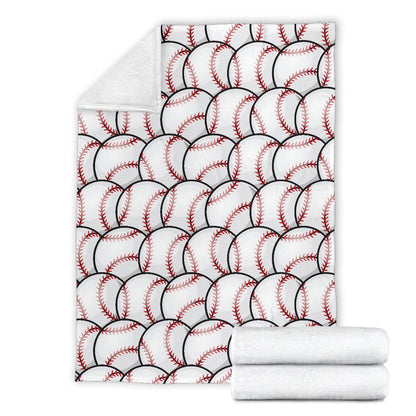 Baseball Pattern Fleece Blanket