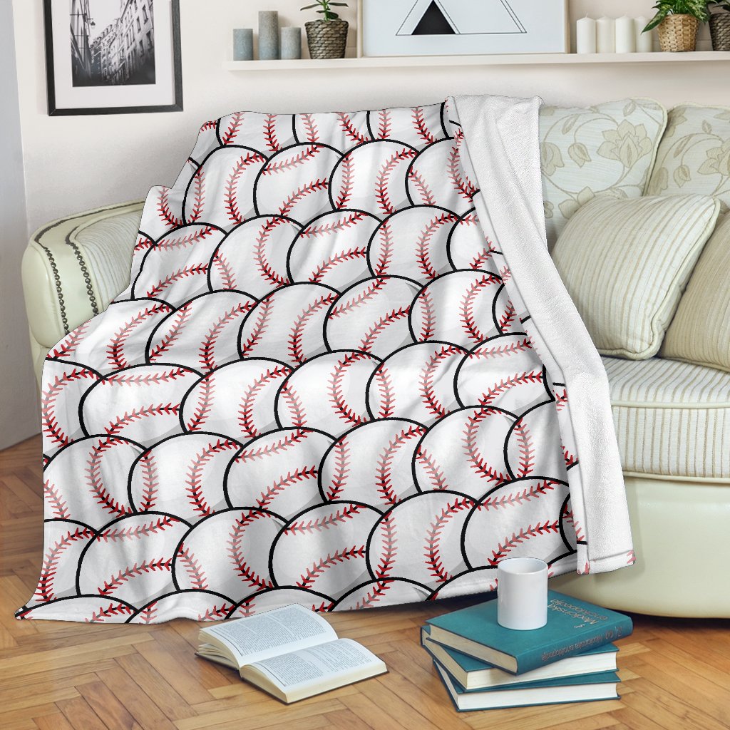 Baseball Pattern Fleece Blanket