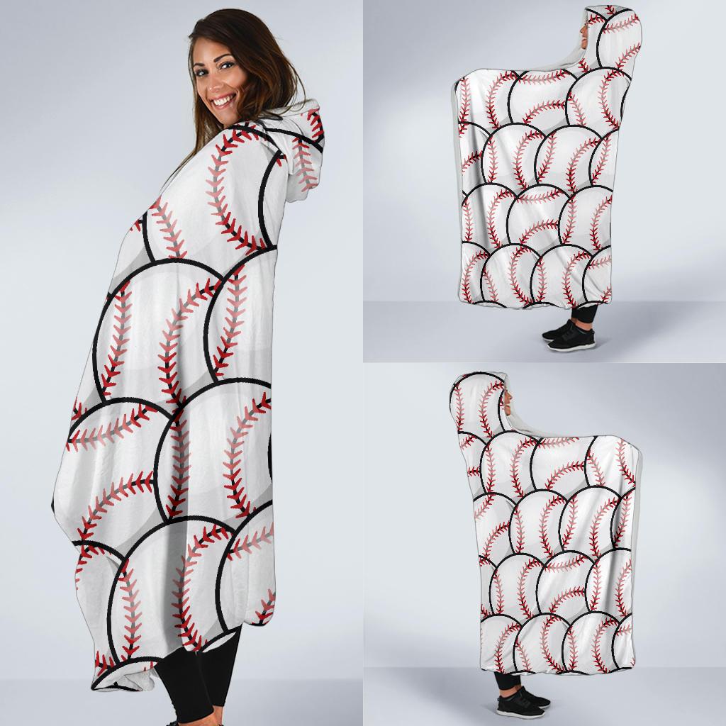 Baseball Pattern Hooded Blanket-JTAMIGO.COM
