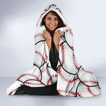 Baseball Pattern Hooded Blanket-JTAMIGO.COM