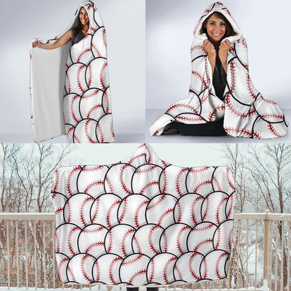 Baseball Pattern Hooded Blanket-JTAMIGO.COM