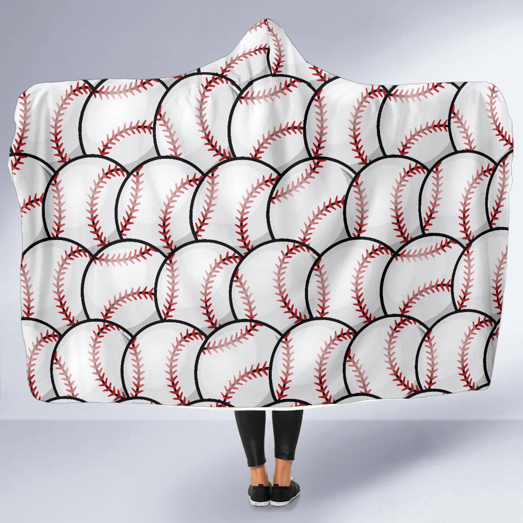 Baseball Pattern Hooded Blanket-JTAMIGO.COM