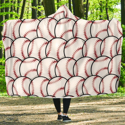 Baseball Pattern Hooded Blanket-JTAMIGO.COM