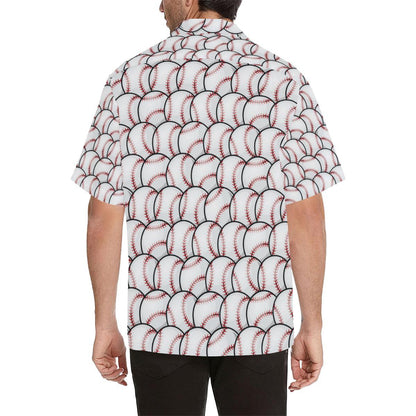 Baseball Pattern Men Aloha Hawaiian Shirt