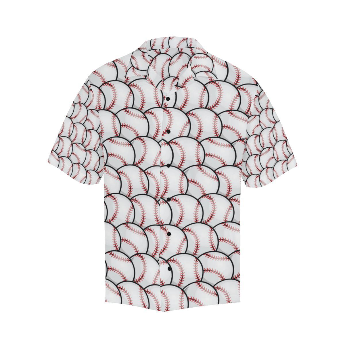 Baseball Pattern Men Aloha Hawaiian Shirt