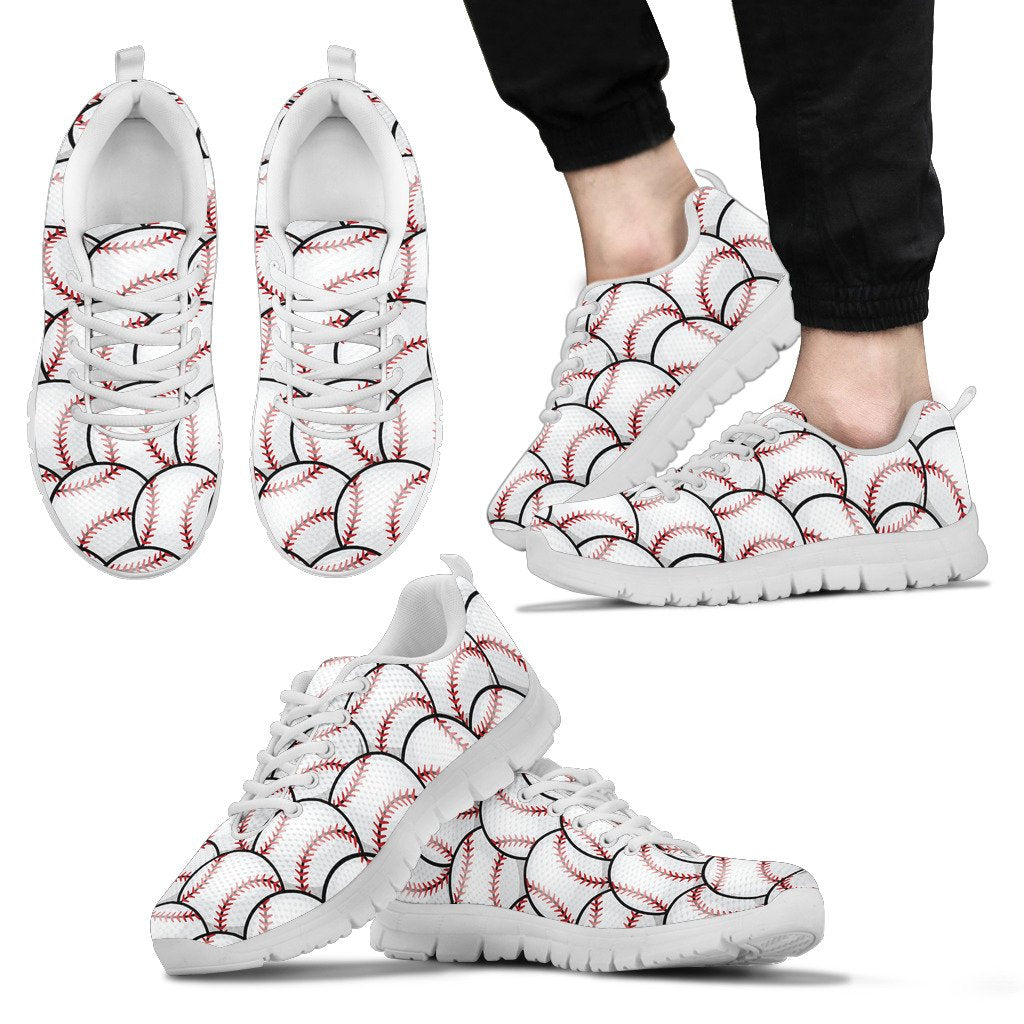 Baseball Pattern Men Sneakers Shoes