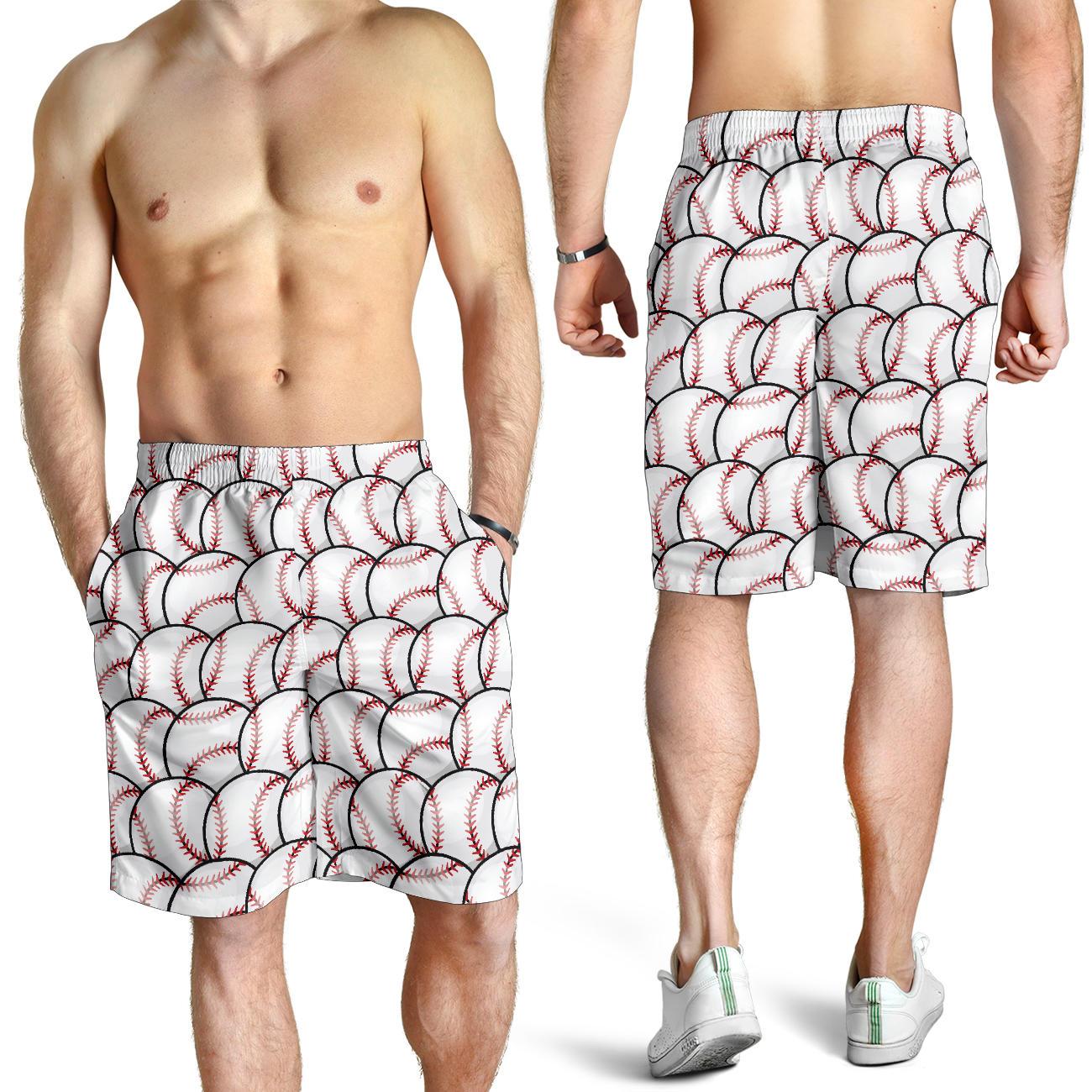 Baseball Pattern Mens Shorts-JTAMIGO.COM