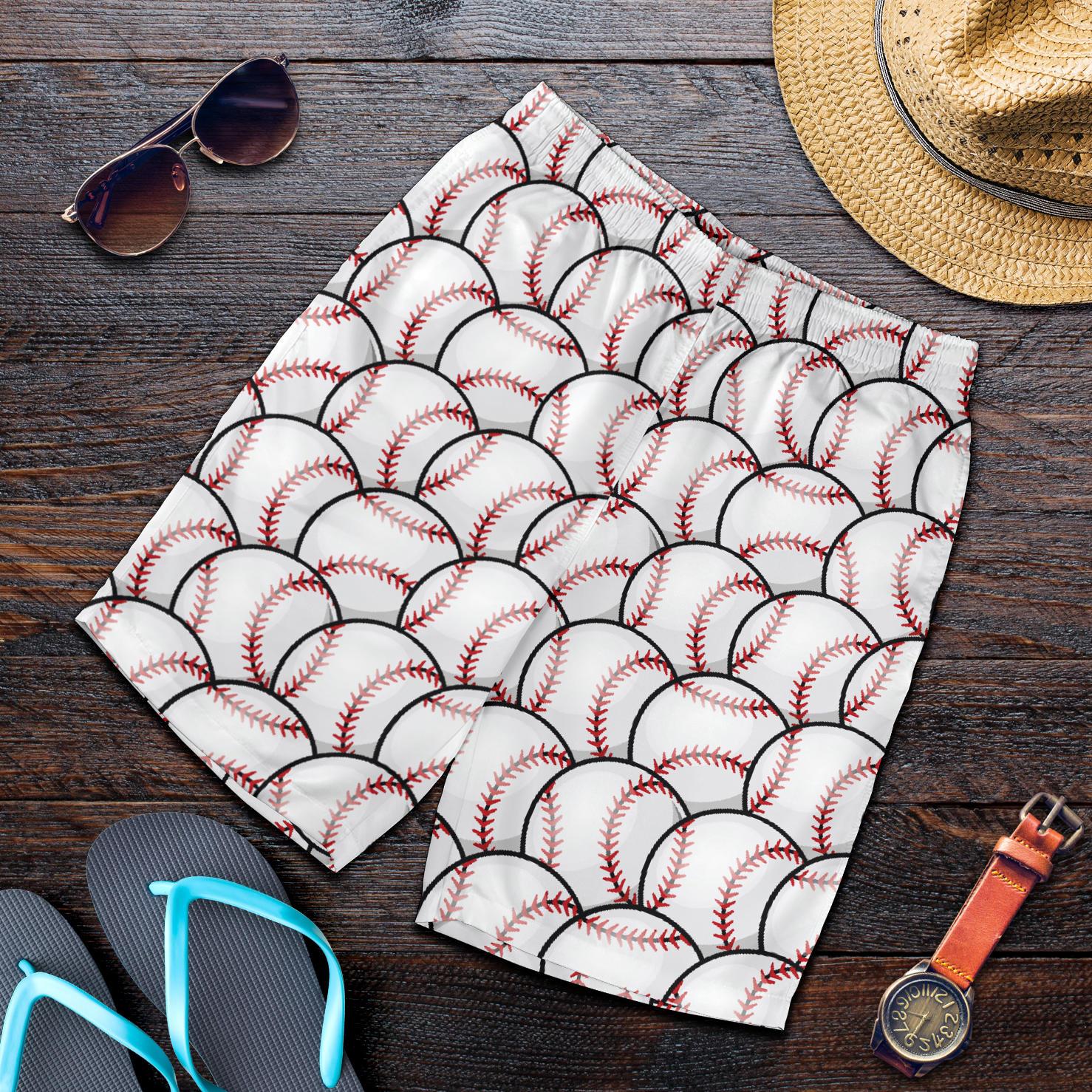 Baseball Pattern Mens Shorts-JTAMIGO.COM
