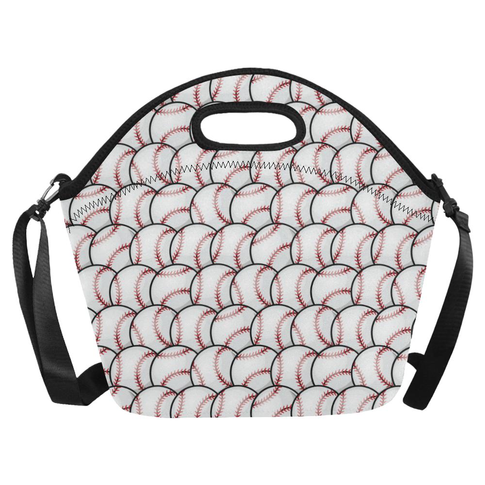 Baseball Pattern Neoprene Lunch Bag (Model 1669)(Large)-JTAMIGO.COM