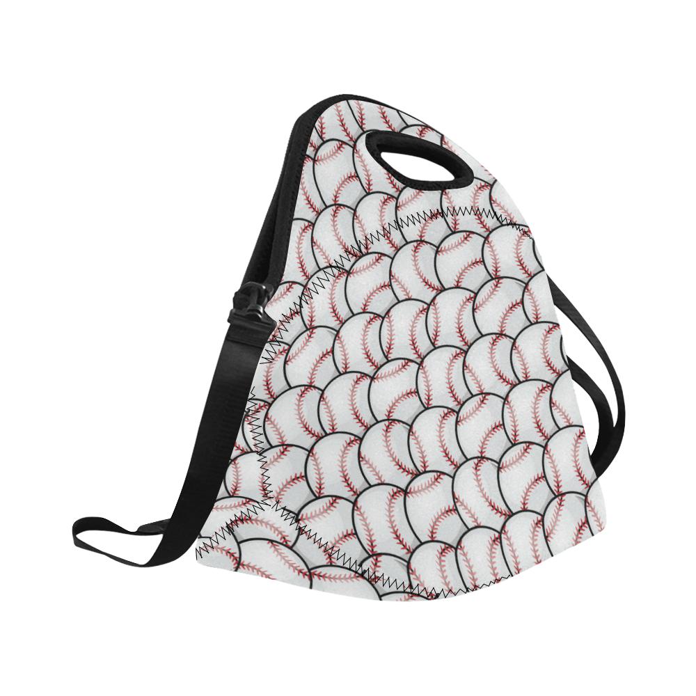 Baseball Pattern Neoprene Lunch Bag (Model 1669)(Large)-JTAMIGO.COM