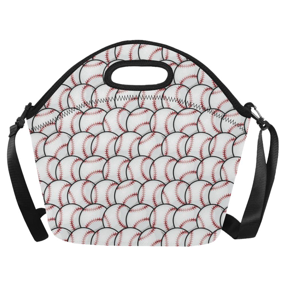 Baseball Pattern Neoprene Lunch Bag (Model 1669)(Large)-JTAMIGO.COM