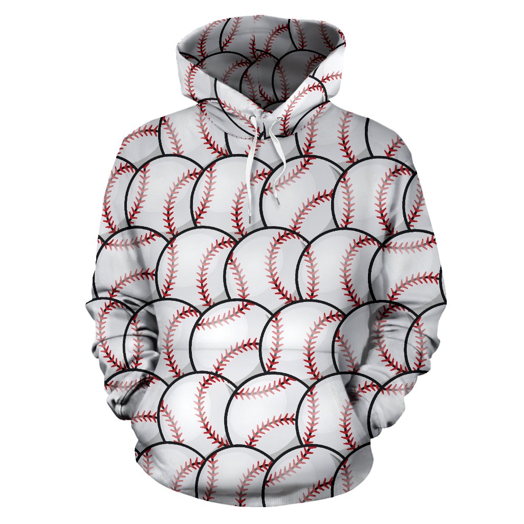 Baseball Pattern Pullover Hoodie