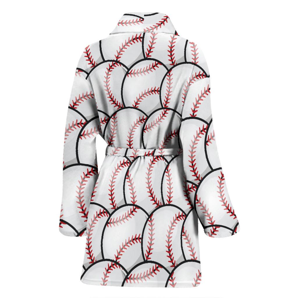 Baseball Pattern Women Bath Robe-JTAMIGO.COM