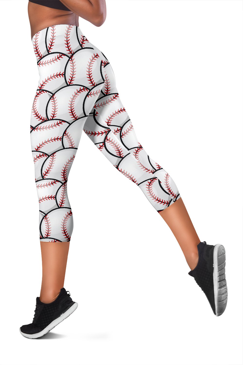 Baseball Pattern Women Capris
