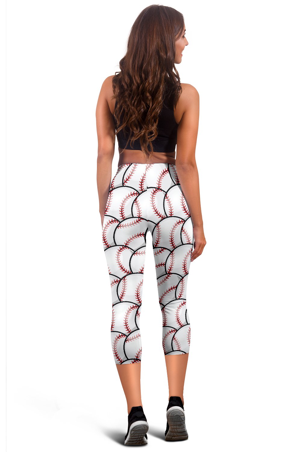 Baseball Pattern Women Capris