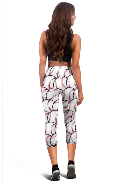 Baseball Pattern Women Capris