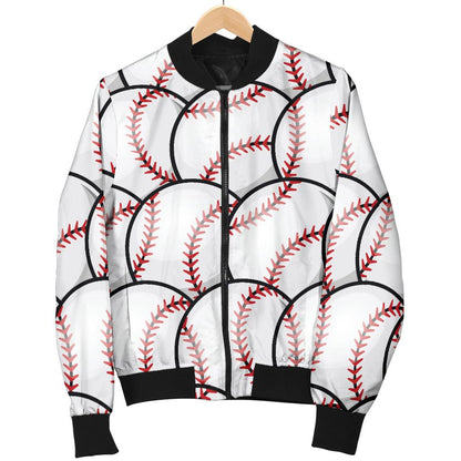 Baseball Pattern Women Casual Bomber Jacket