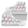 Baseball Pattern Women High Top Shoes