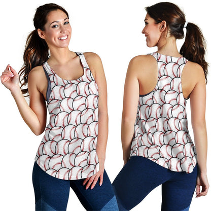 Baseball Pattern Women Racerback Tank Top