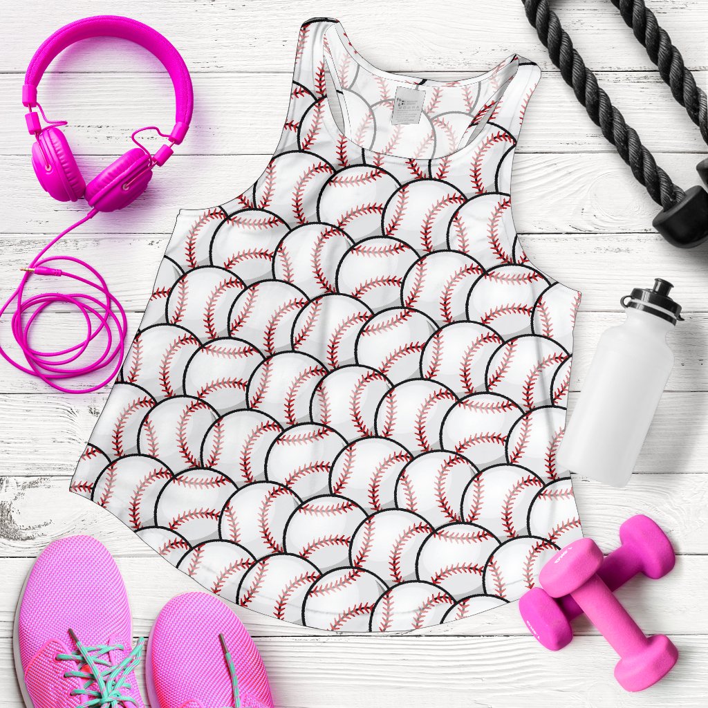 Baseball Pattern Women Racerback Tank Top