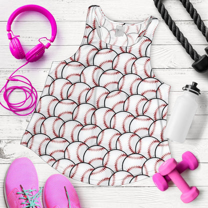 Baseball Pattern Women Racerback Tank Top