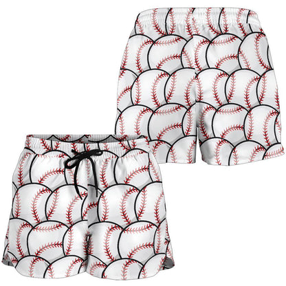 Baseball Pattern Women Shorts-JTAMIGO.COM