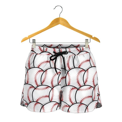 Baseball Pattern Women Shorts-JTAMIGO.COM