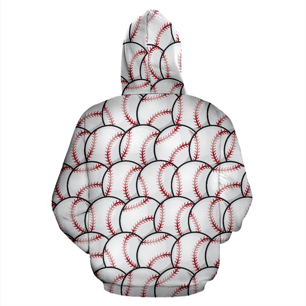 Baseball Pattern Zip Up Hoodie