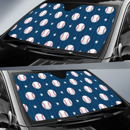 Baseball Star Print Pattern Car Sun Shade For Windshield