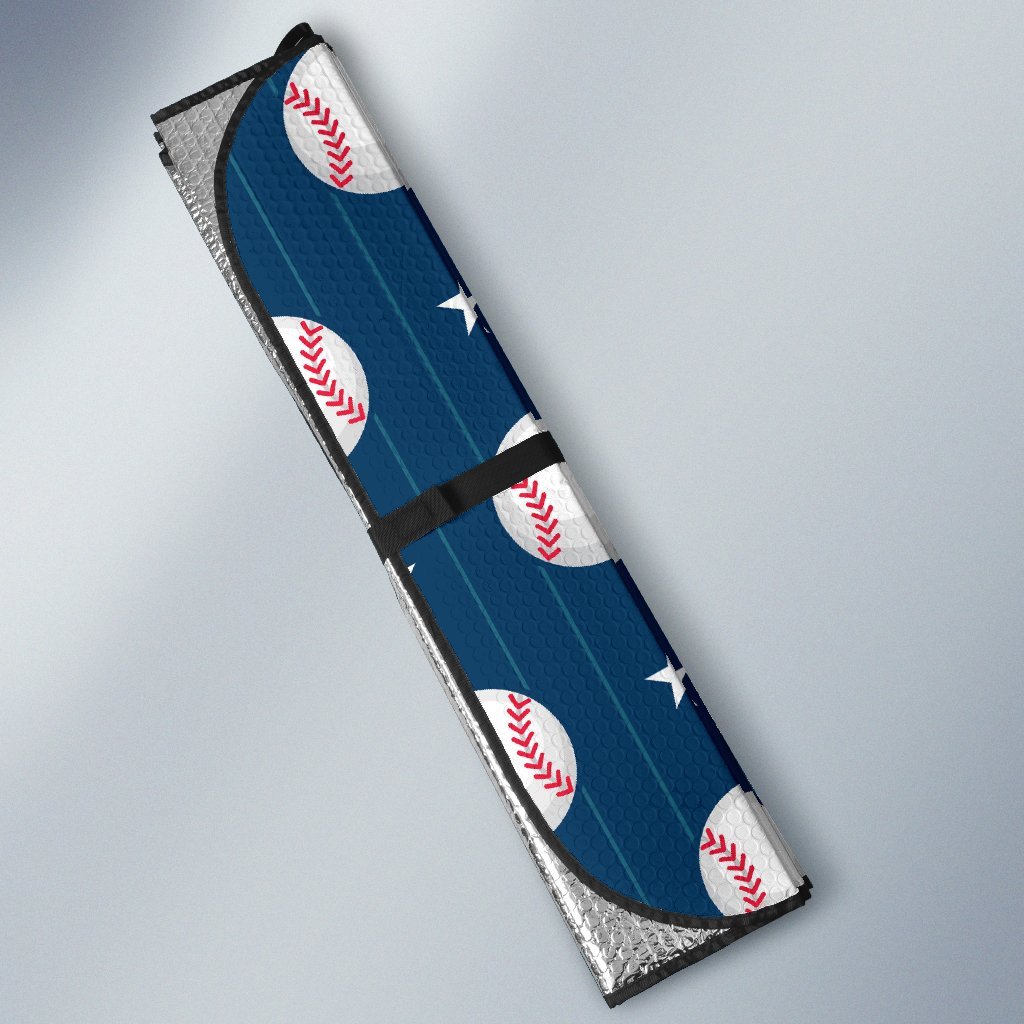 Baseball Star Print Pattern Car Sun Shade For Windshield