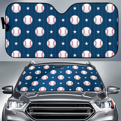 Baseball Star Print Pattern Car Sun Shade For Windshield